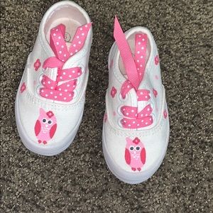 Hand painted Owl Keds size 6